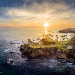 Laguna beach aerial panorama from a drone